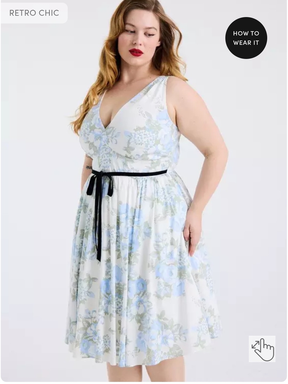Torrid Retro Belted Swing Midi Dress Size 2 - Picture 2 of 8